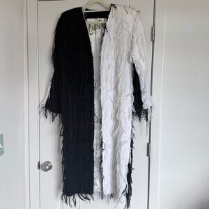 Vintage Crystal Two-tone Fringe Coat